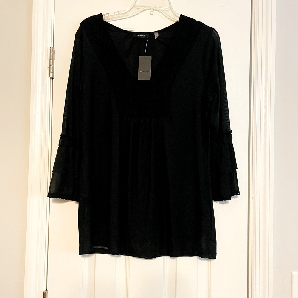 Black Bell Sleeved Blouse